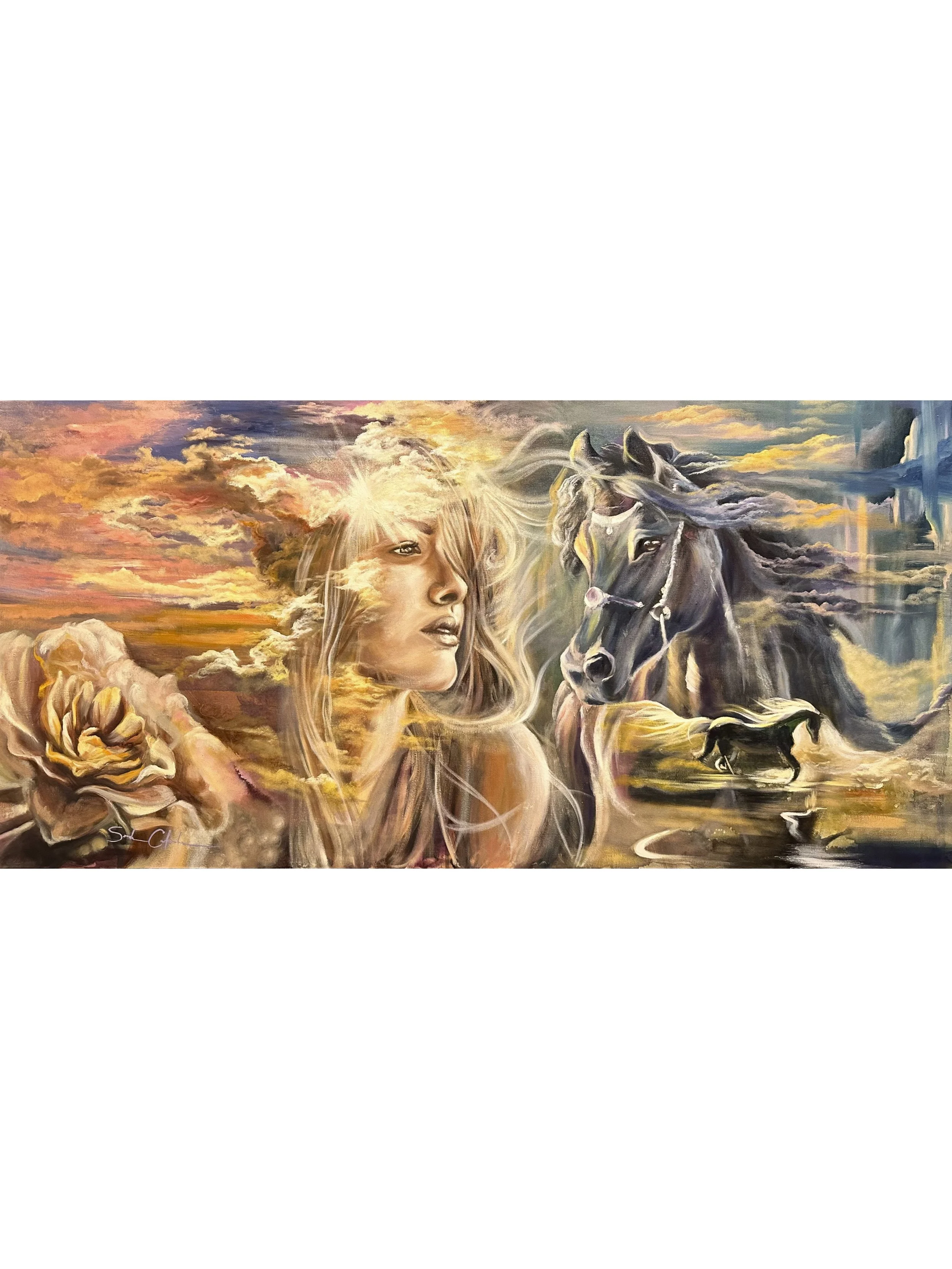 絵画 REVERIE 150-10 Equine Reverie — Acrylic Earth - Art by Sarah Calzada